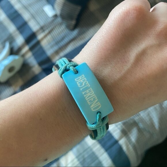 Blue “Best Friend” Cord Bracelet | Adjustable Friendship Jewelry - Picture 1 of 3